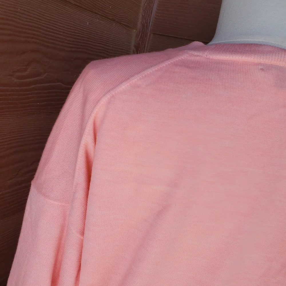 J. Crew Women's Long Sleeve Coral Pink Merino Wool Blend Sweater Size Large NWOT